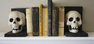 Bookshelf of scary bedtime stories