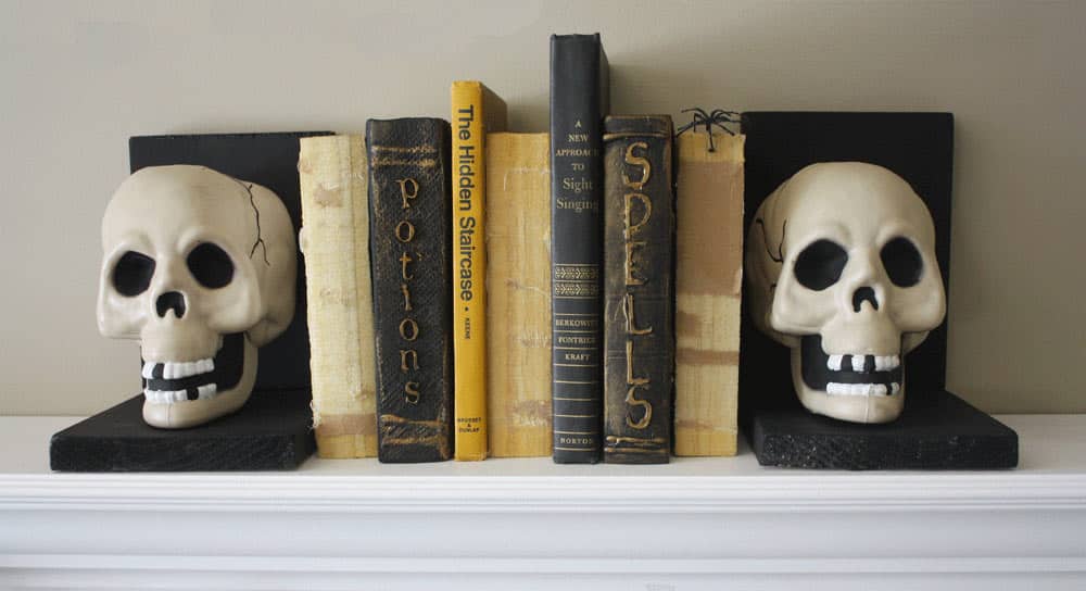 Bookshelf of scary bedtime stories