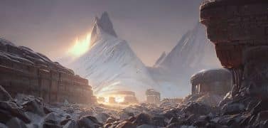 Alien city in the mointains of Antarctica