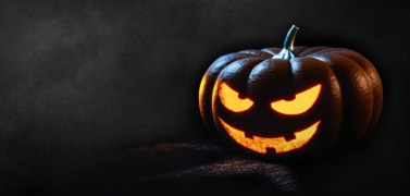 A creepy pumpkin smile at Halloween