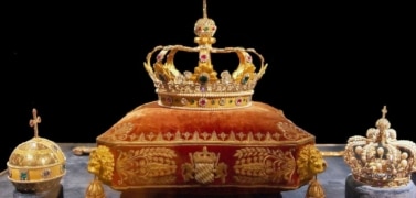 Crown, sceptre and orb for coronation