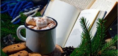 Hot cocoa and murder mystery books